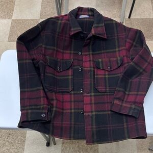 Pendleton Red and Black Plaid Shirt Jacket